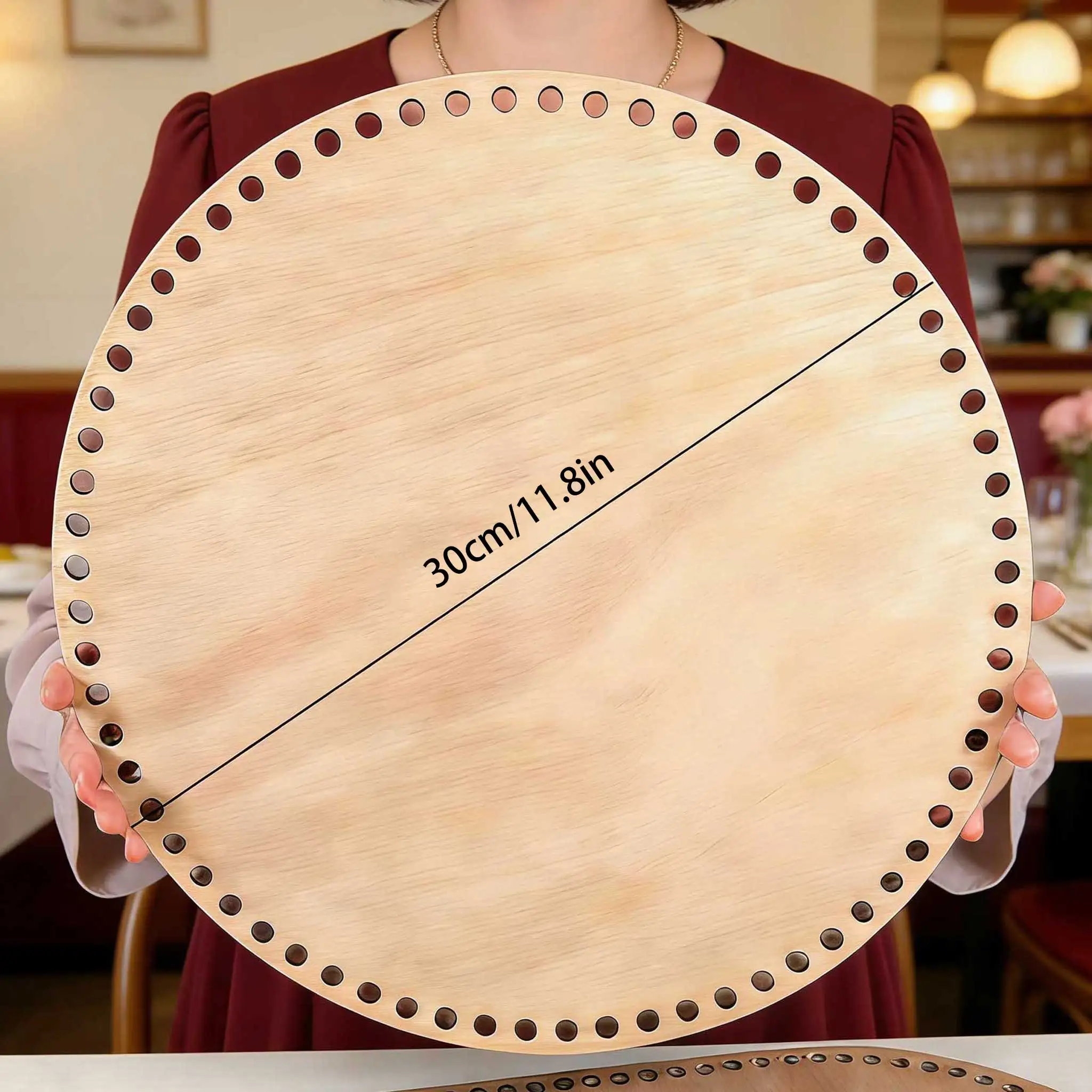 Latest Style, 2026, Round Crochet Basket Base, DIY Round Wooden Board Wooden Base. DIY Basket Weaving Crochet Accessories