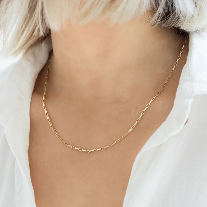 14K złoty wypełniony łańcuszek naszyjnik ręcznie robiony złoty Choker Boho Chain Collier Femme Kolye Collares damska biżuteria naszyjnik dla kobiet — zdjęcie 2