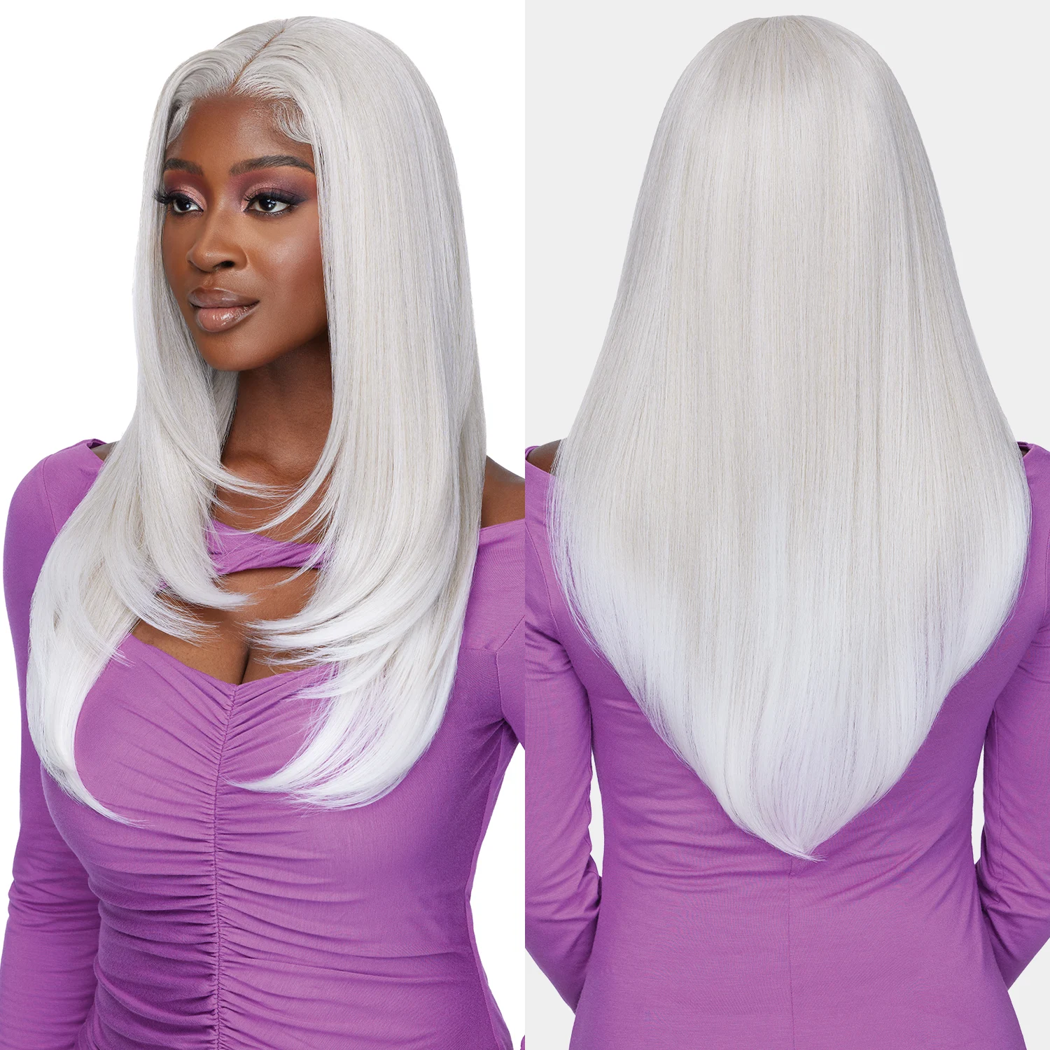 Outre Synthetic HD Lace Frontal Wig Perfect Hairline Glueless Fully Hand-Tied 13X4 Swoop Series Swoop1