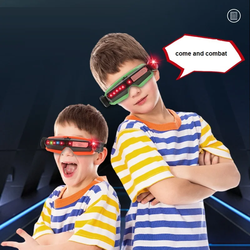 مجموعة قناع المعركة بالليزر الآمن في الهواء الطلق لعبة حفلات المبارزة بالأشعة تحت الحمراء مع نظارات إلكترونية 2 لاعب لعبة تفاعلية للأطفال والكبار