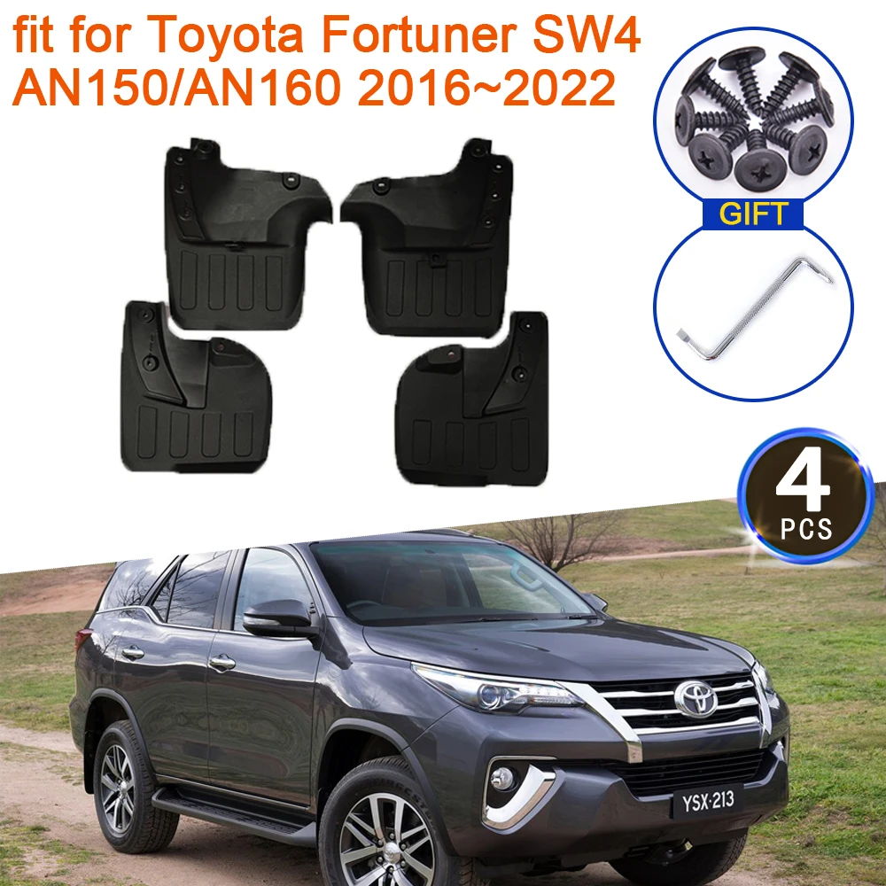 

4х Брызговики для Toyota Fortuner SW4 AN150 AN160 2016 ~ 2022 аксессуары 2017 2018 2019 2020 2021 брызговик переднего и заднего крыла