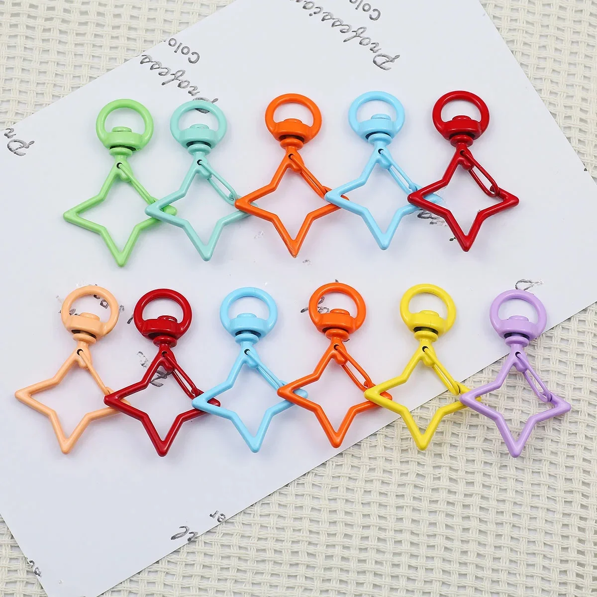 Porte-clés à ressort laqué quatre étoiles pour hommes, 3 à 20 pièces, 39mm, pour la fabrication de bijoux, pendentif, boucle, accessoires de bricolage