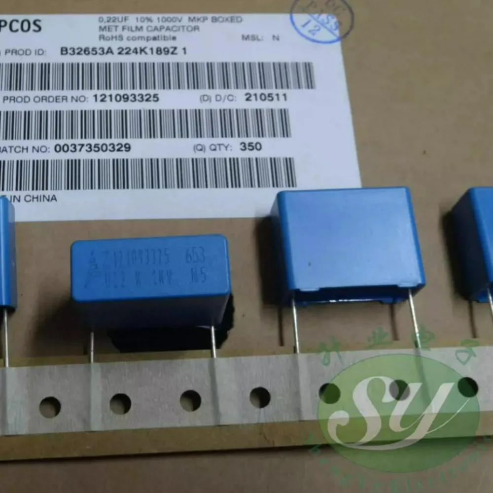 EPCOS MKP 0.22uf 1000v 220nf u22 224 K 10% Brand New 22.5 mm Power Factor Correction Film Capacitor B32653A224K (Long Pins)