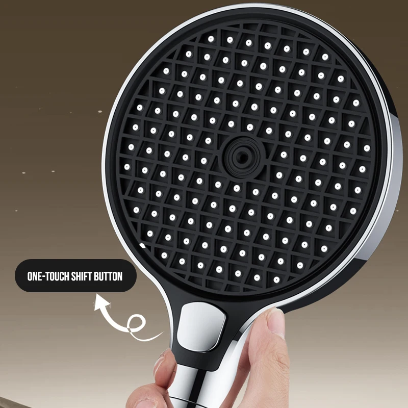 

15CM High Pressure Shower Head with Filter 3 Modes Booster ShowerHead Adjustable Flow Shower Head Hotel Bathroom Accessories