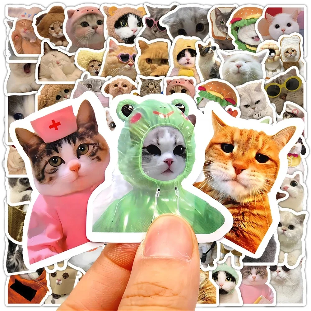 AliExpress Kpustyle 10/50/100pcs Funny Cat Stickers Cartoon Cute Decals Toy Stationery Guitar Phone Bicycle Laptop Luggage Car Graffiti Kids Sticker