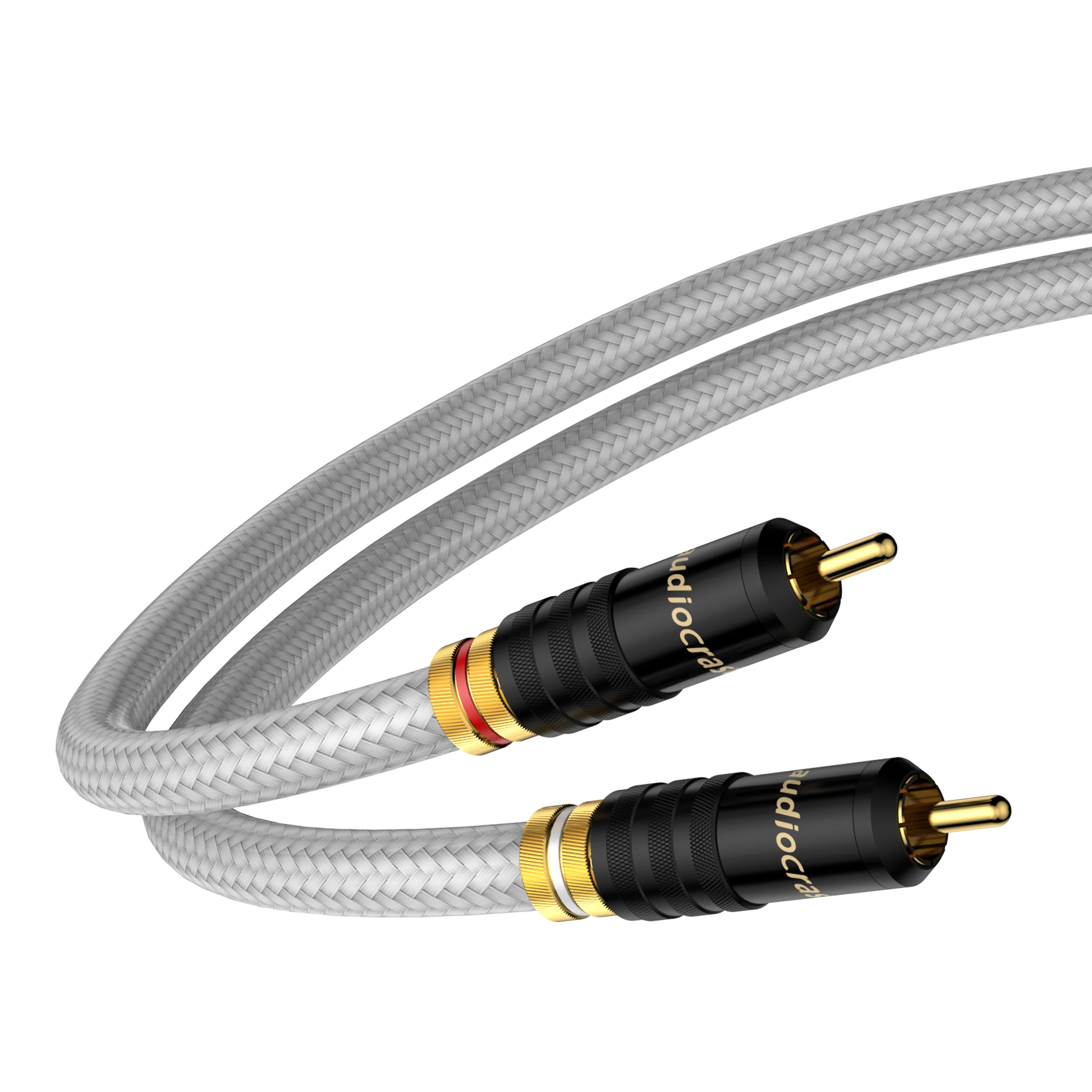 Pair RCA audio interconnect cable with Gold plated RCA plug