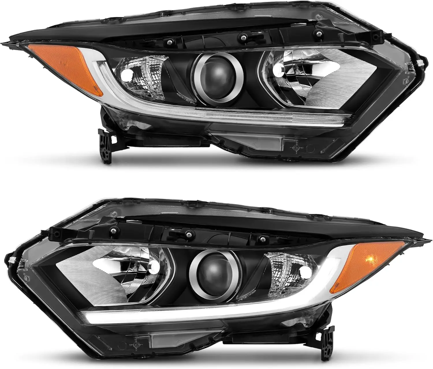 

SHAWHO AUTO Headlight Assembly Halogen DRL Fit For 2019-2022 Honda HRV 2019 2020 2021 2022 Honda HR-V Headlamp Chrome Housing