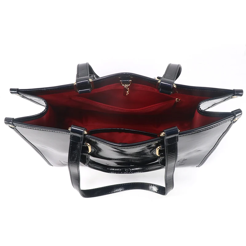 고르피아 신상 패션 디자인 PU 가죽 블랙 여성 가방 대용량 토트백 숄더백 핸드백 편리한 여행용