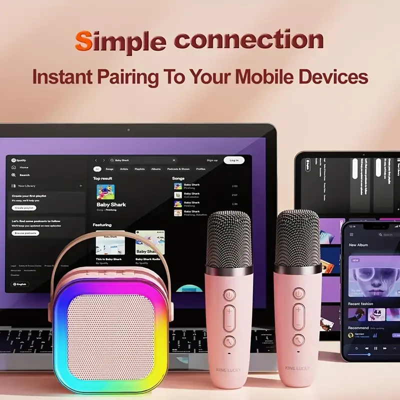 

K12 Bluetooth-динамик портативный домашний милый караоке мини беспроводной аудио с микрофоном K Song семейная пеющая машина