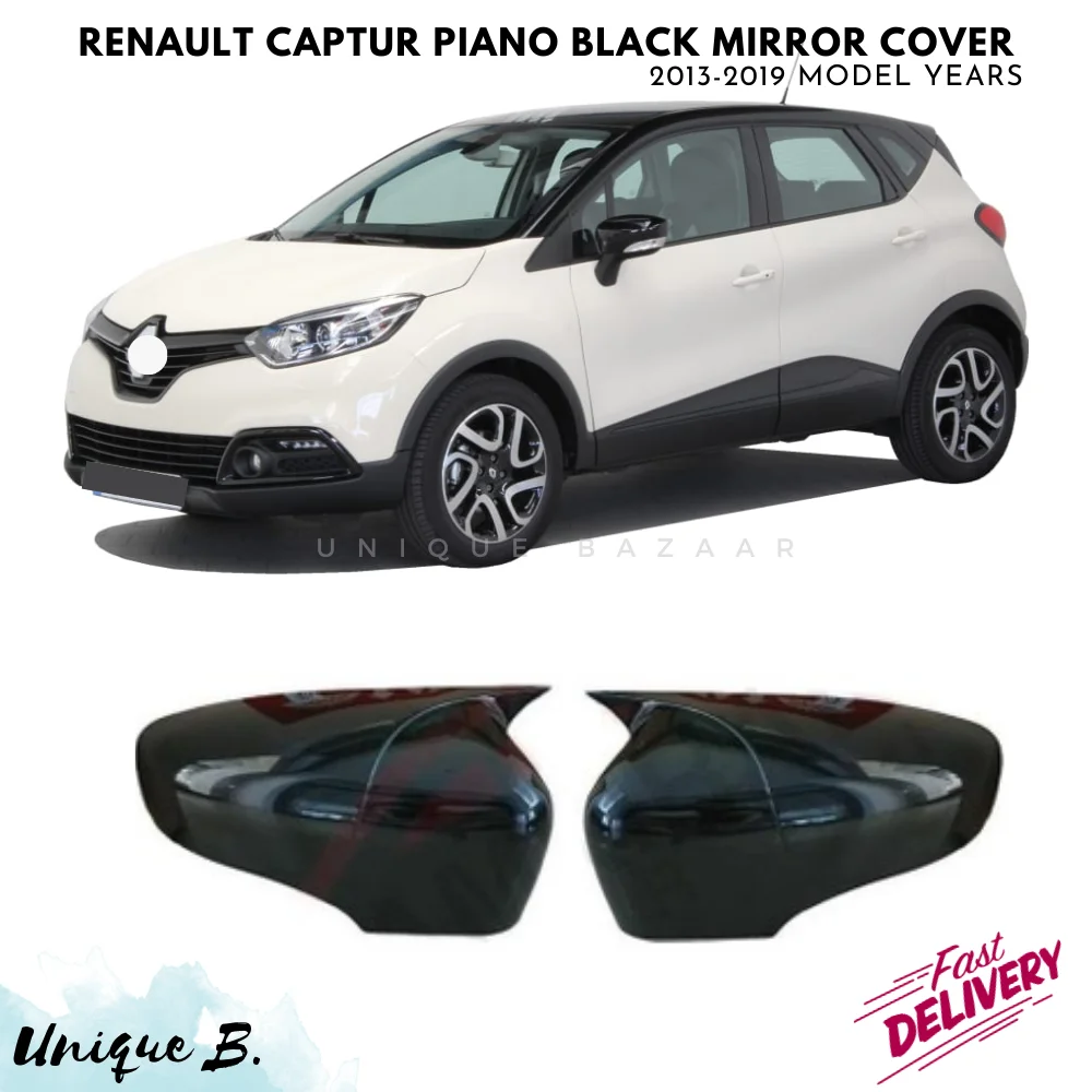 

For Renault Captur Bat Mirror Cover 2013-2019 Model Years Car Accessories Piano Black Tuning Auto Sport Design External Parts