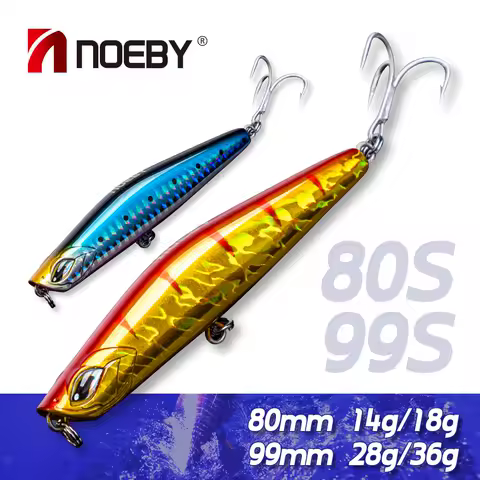 Noeby Stickbait 싱킹 낚시 미끼 99mm 28g 36g 긴 캐스팅 Wobblers 배스 바닷물 낚시 태클을위한 인공 하드 미끼