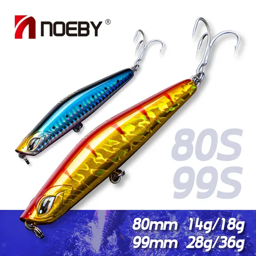 Noeby Stickbait-Señuelos de pesca que se hunden, 99mm, 28g, 36g, Wobblers de fundición larga, cebo duro Artificial para lubina, aparejos de pesca de agua salada