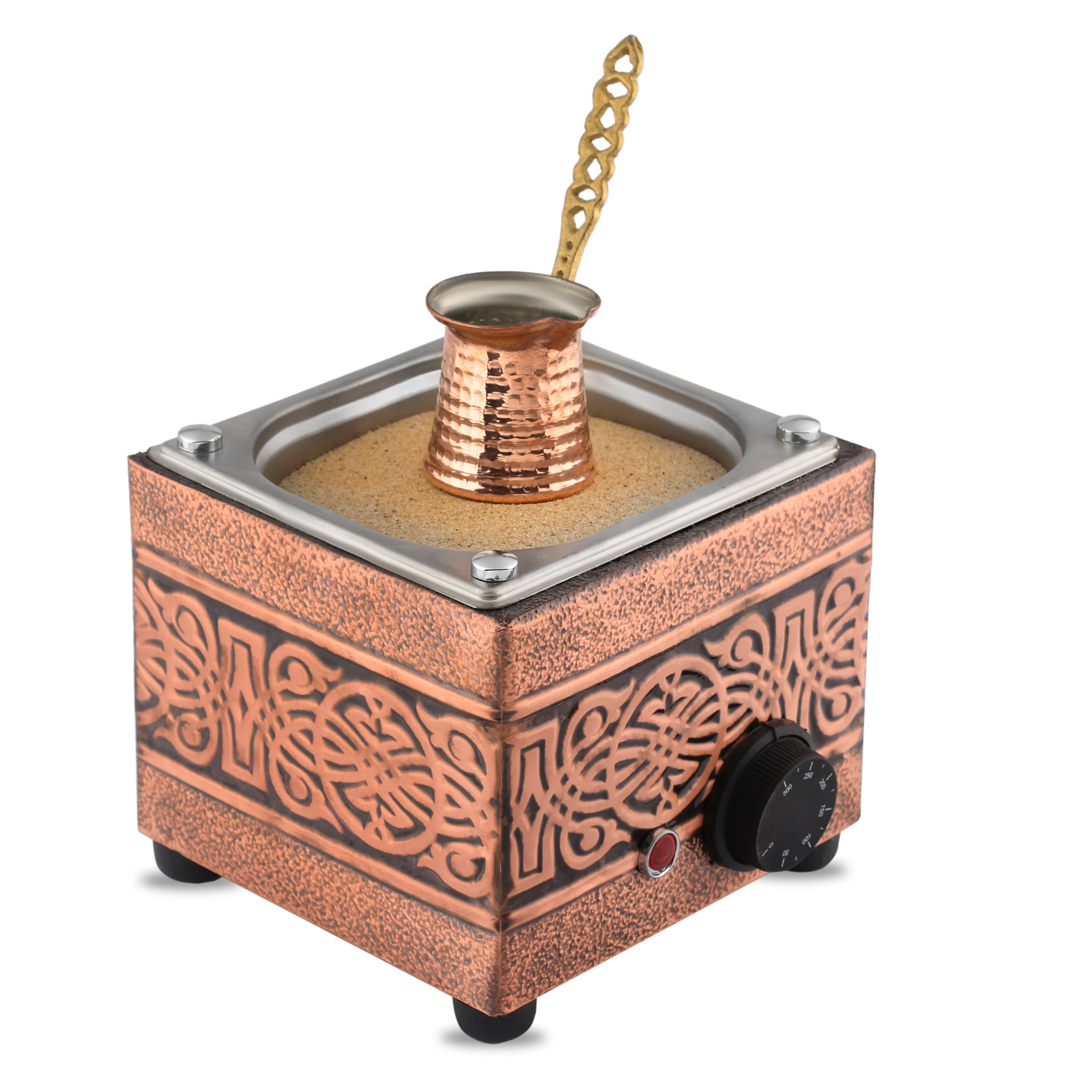 Authentic Turkish Copper Electric Hot Sand Coffee Maker Square Heater Machine 110V - 220V