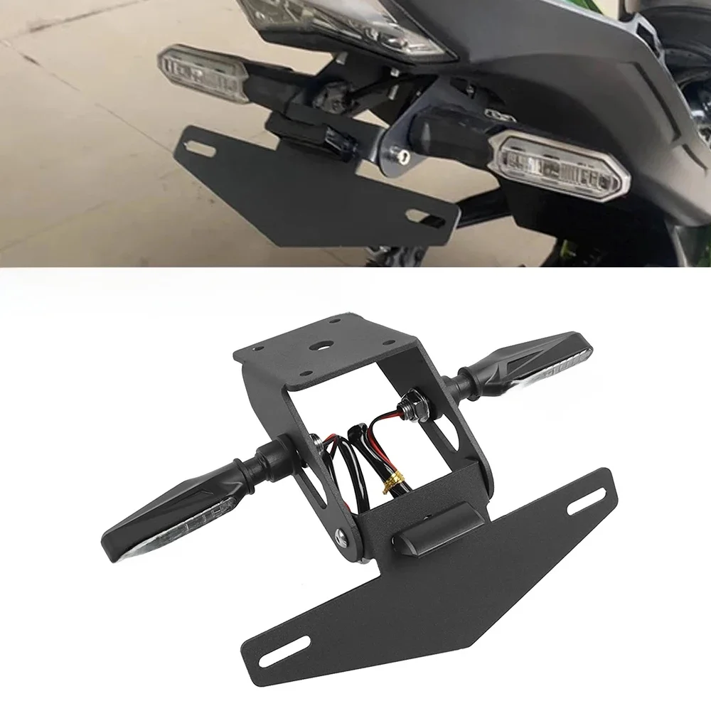 Tylny uchwyt na tablicę rejestracyjną z oświetleniem LED do Kawasaki Ninja650 Z650 Ninja Z 650 2017-2025 — 2