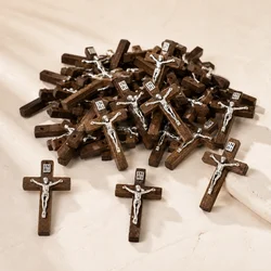 50 100 200 Pcs New Wood Jesus Cross Pendant Charms Christian Catholic Believers Faith Ornaments Jewelry Lots LR4100