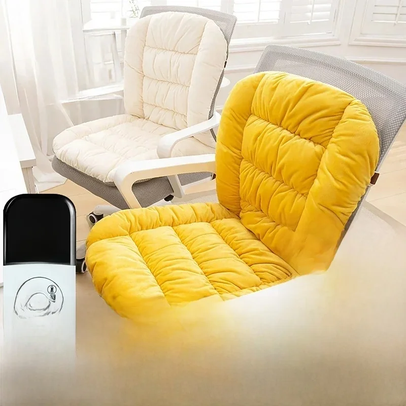 Seat Heating Pad With Backrest Office Chair Electric Heating Cushion 9 Gears Adjustable Temperature Integrated Thermostatic Mat