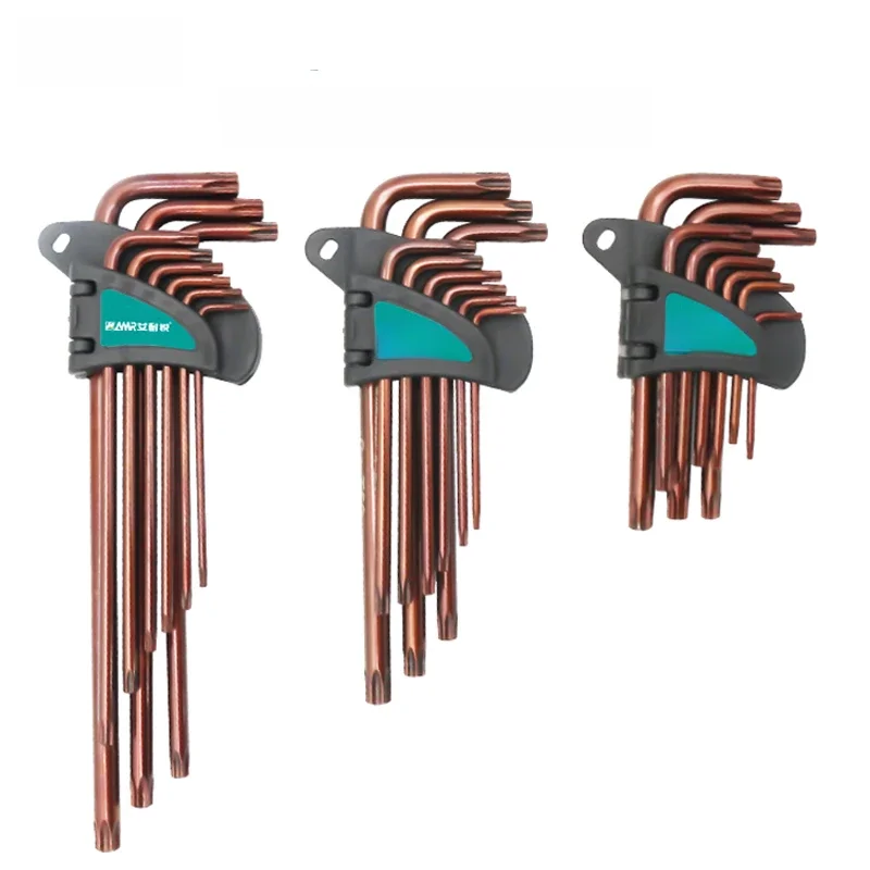 Jeu de clés Torx Allen de Type L, tournevis à Double extrémité, jeu de clés en étoile à Long manche pour la réparation de vélos, bricolage domestique 9 pièces