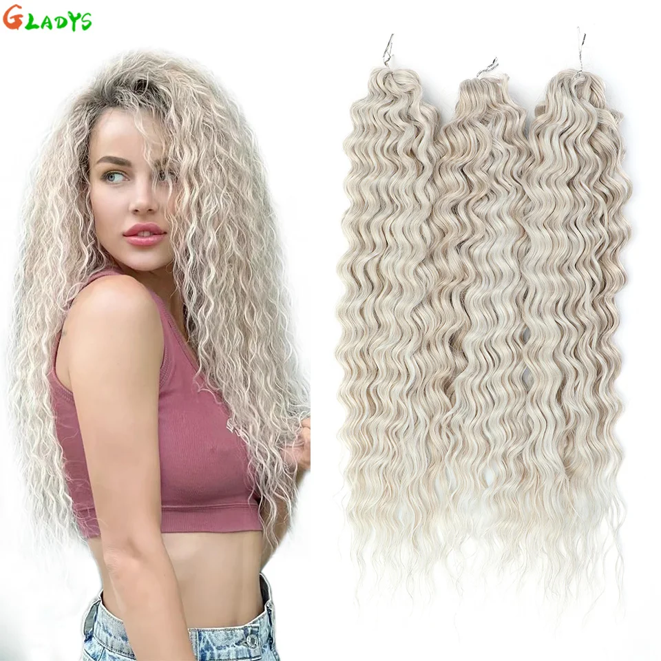 

Gladys Ariel 300g/pack Water Wave Crochet Hair Extension 3Pcs/lot 56C Color 24 Inch Braids Twist Hair Synthetic Hair Extensions