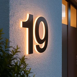 Modern House Numbers,Backlit LED Home Address Number, Lighted House Numbers, Hotel Room Numbers Sign,Door Sign