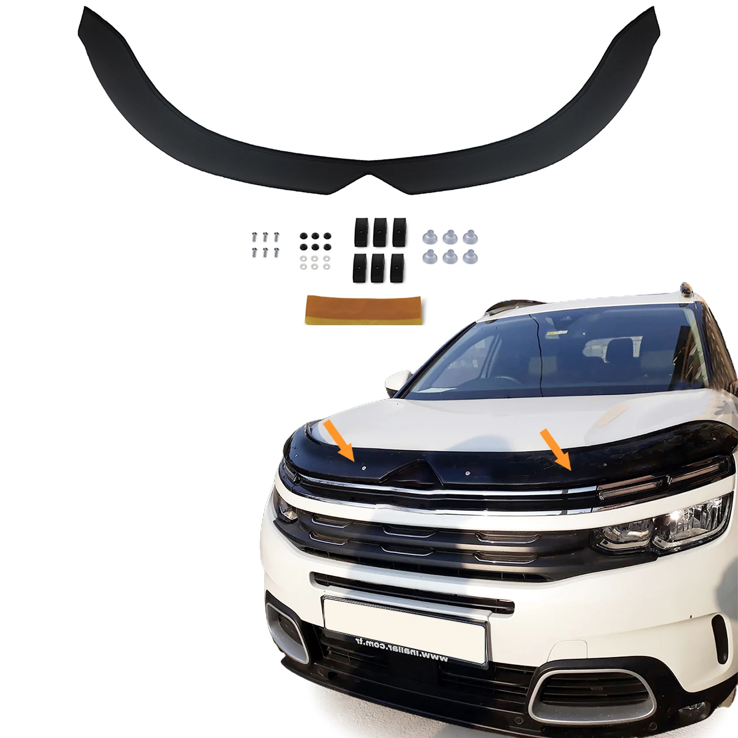 Hood Deflector Guard for Citroen C5 Aircross (2017+) Bug Shield Bonnet Protector / 4 mm thickness and ultra-durable material