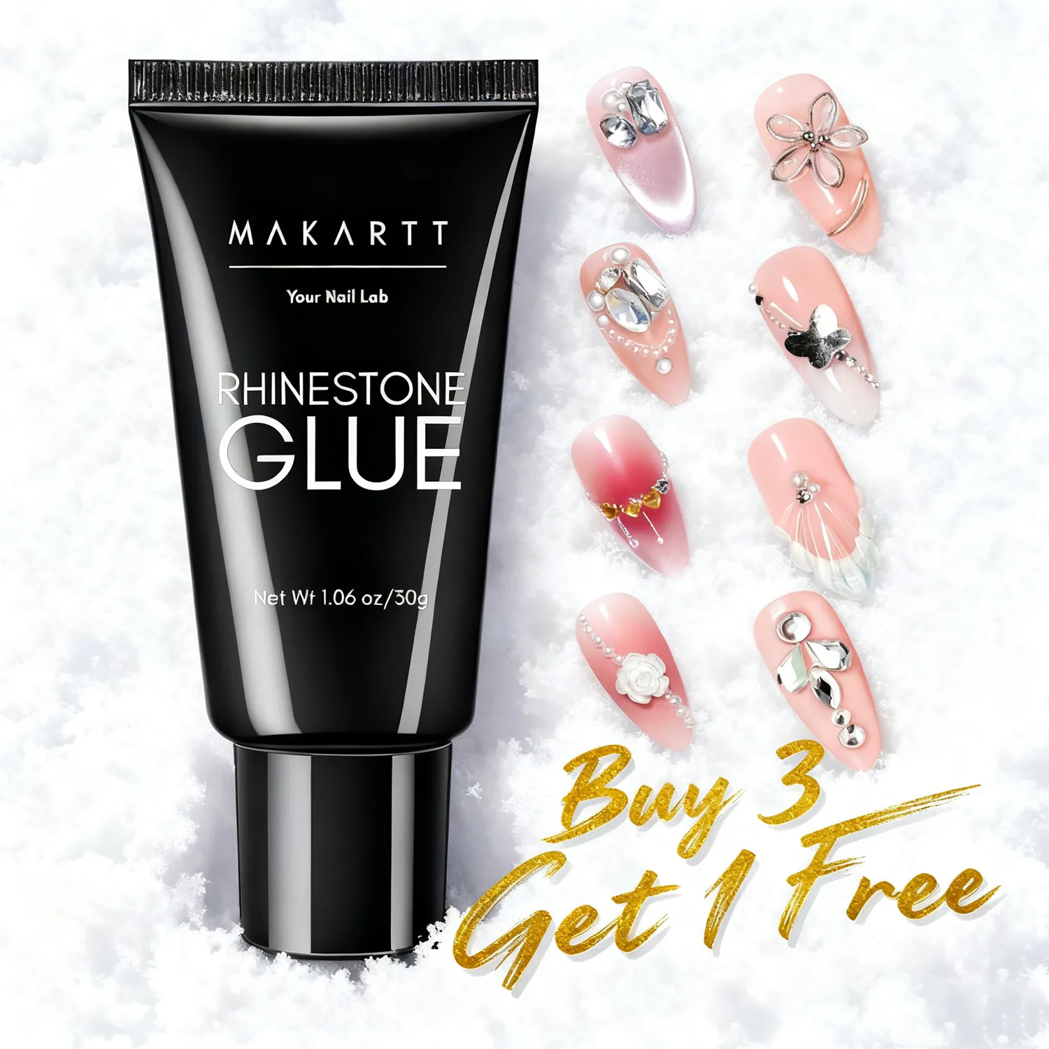 

Strong Nail Glue for Rhinestones & Gems, Fast-Drying Clear Nail Adhesive for Nail Art Decorations, Professional Quality