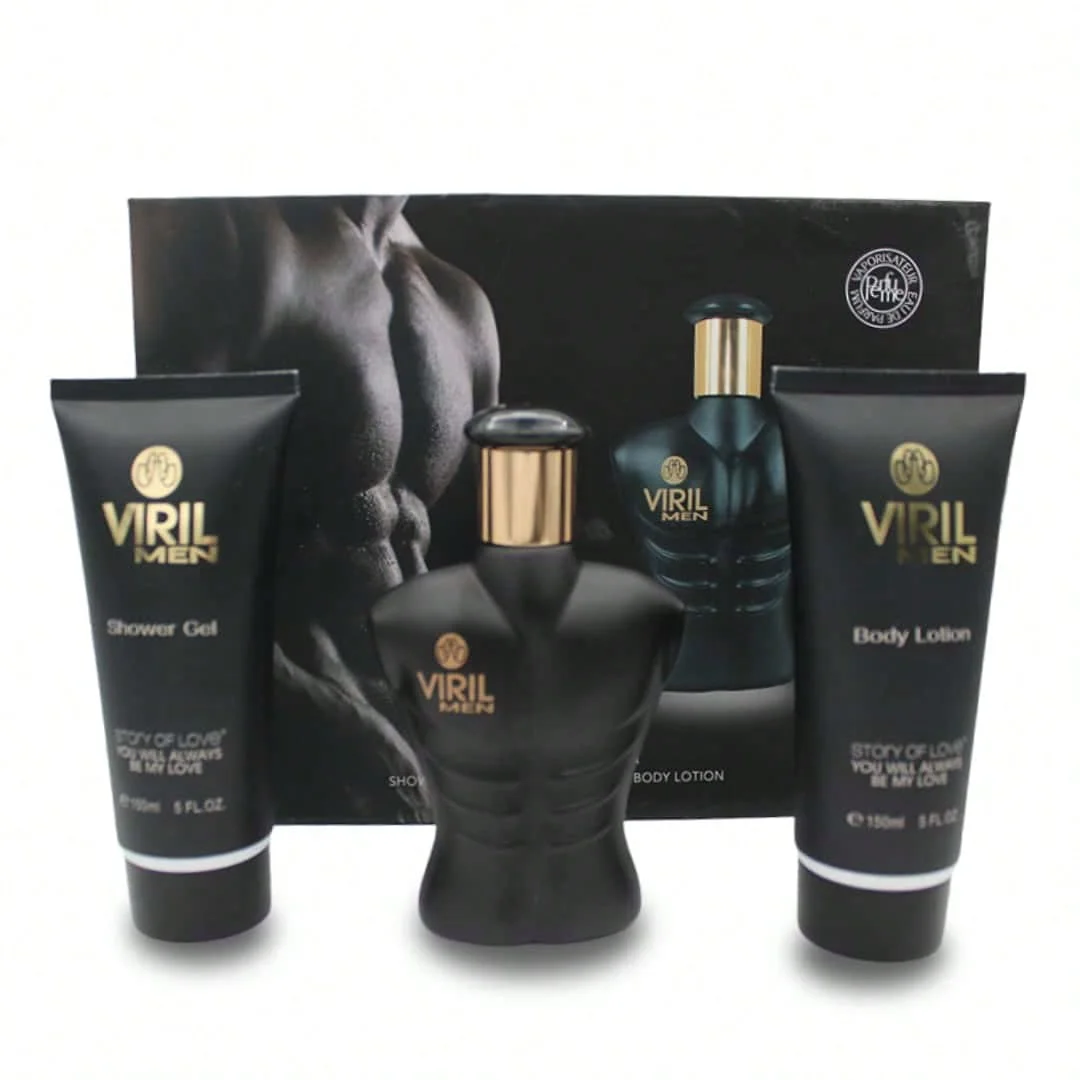 طقم عطر وغسول رجالي 3 قطع