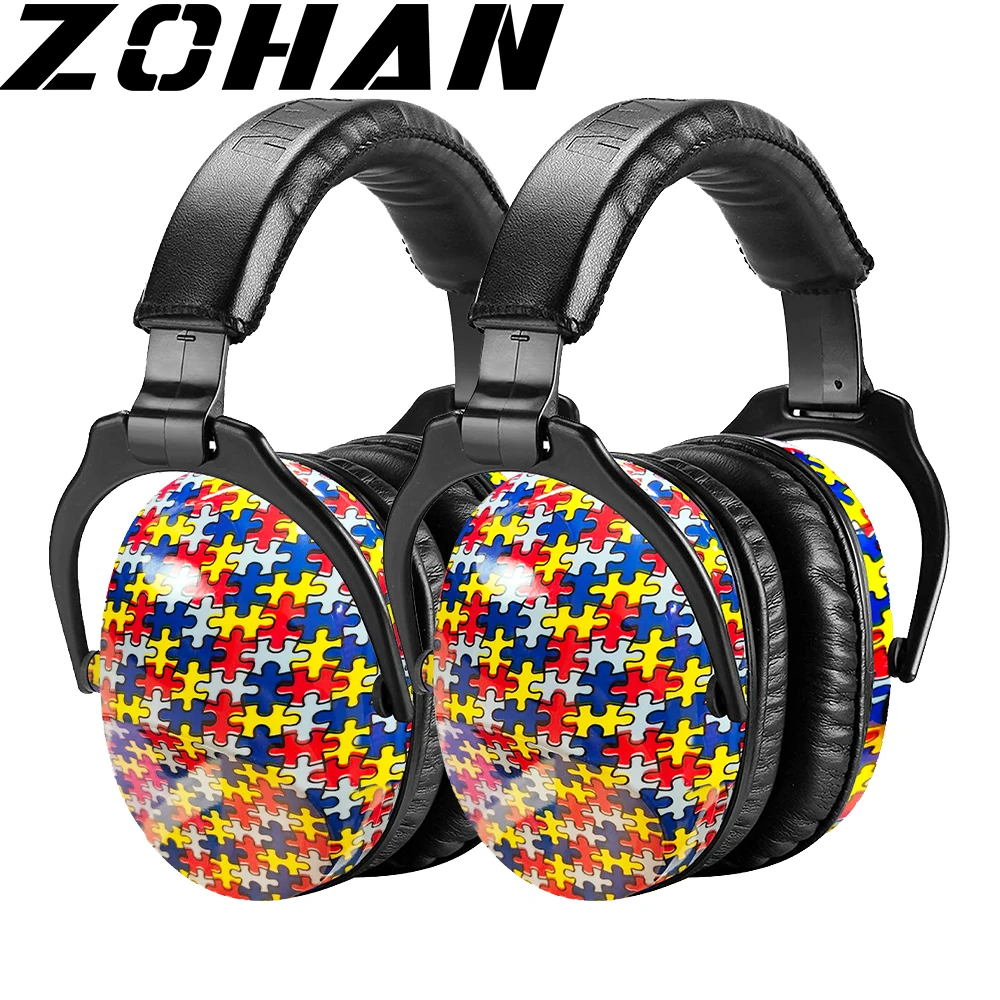 ZOHAN Kids Hearing Protection 2 Pack Earmuffs Puzzle Design Baby Ear Defenders Noise Cancelling Headphones for Travel Learning