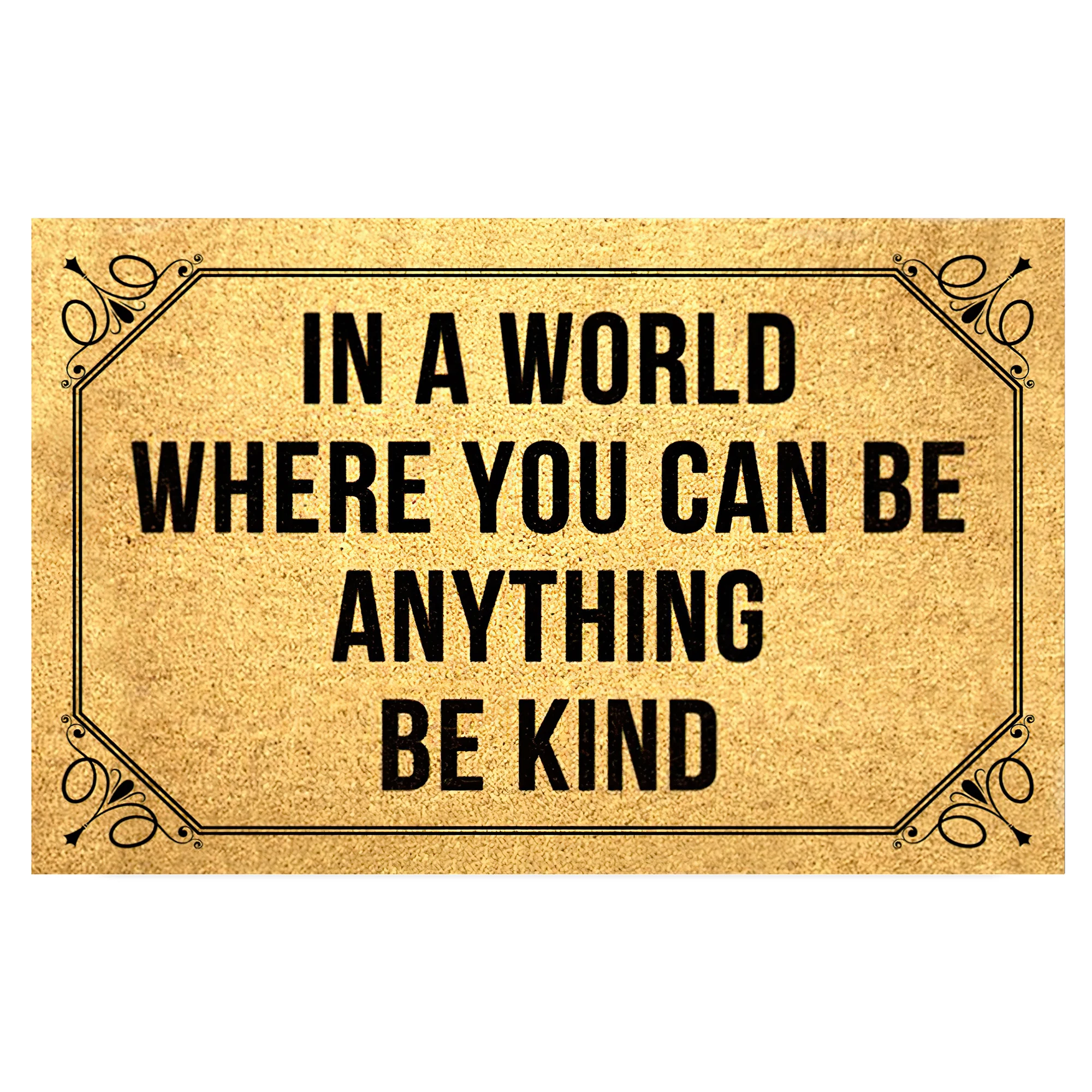 

Inspirational "Be Kind" Doormat Rubber Backing Positive Quote Entry Mat Kindness Themed Welcome Doormat Motivational Decor Rug