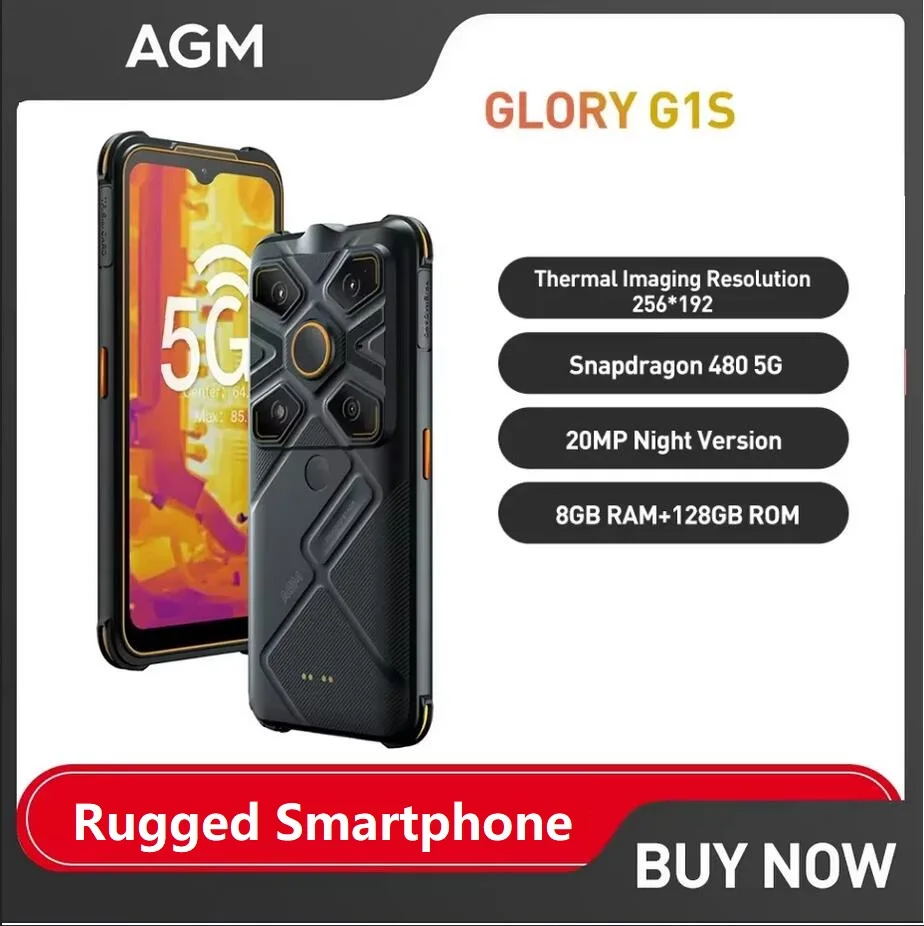 AGM GLORY G1S التصوير الحراري للهواتف الذكية الوعرة 5G 8+128G Android 11,5500MAH، 6.53 بوصة FHD +، IP68/69K الإصدار العالمي للهاتف المحمول