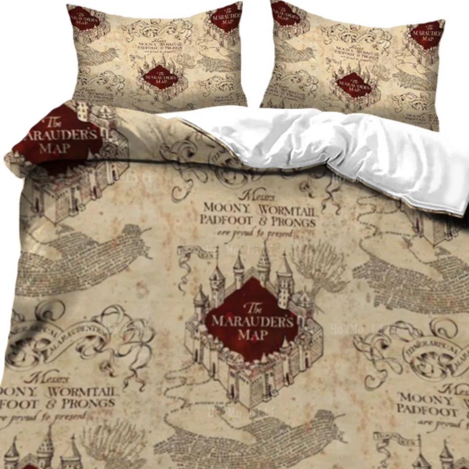 Wizarding World Marauder Map And Desert Castle Duvet By Ho Me Lili Bedding Set