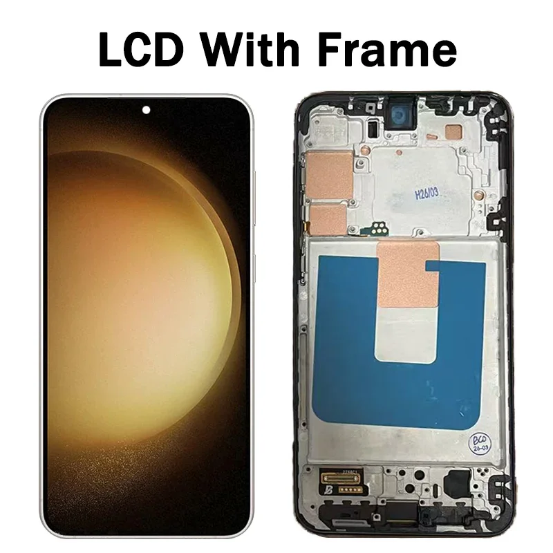W 100% przetestowane dla Samsung S23 Plus Wyświetlacz LCD Ekran dotykowy Digitizer Dla Samsung S23+ 5G S916B S916U Z Ramką — zdjęcie produktu 5