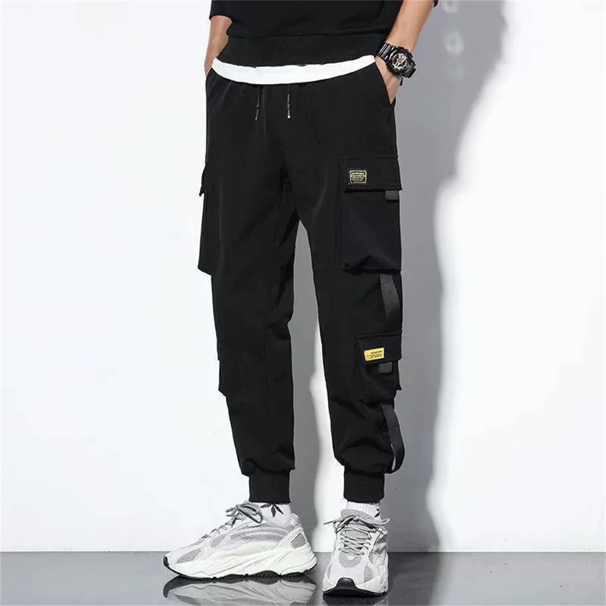 Mens Summer Army Green Loose Pant Joggers Pants Men Cargo Pants Hip Hop Casual Pockets Sweatpants Male Fashion Trousers Men