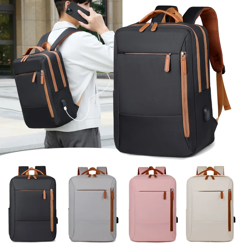 Business USB Charging Waterproof Backpack  Stylish Large Capacity Laptop Bag  Travel and Commuter Backpack for Men and Students