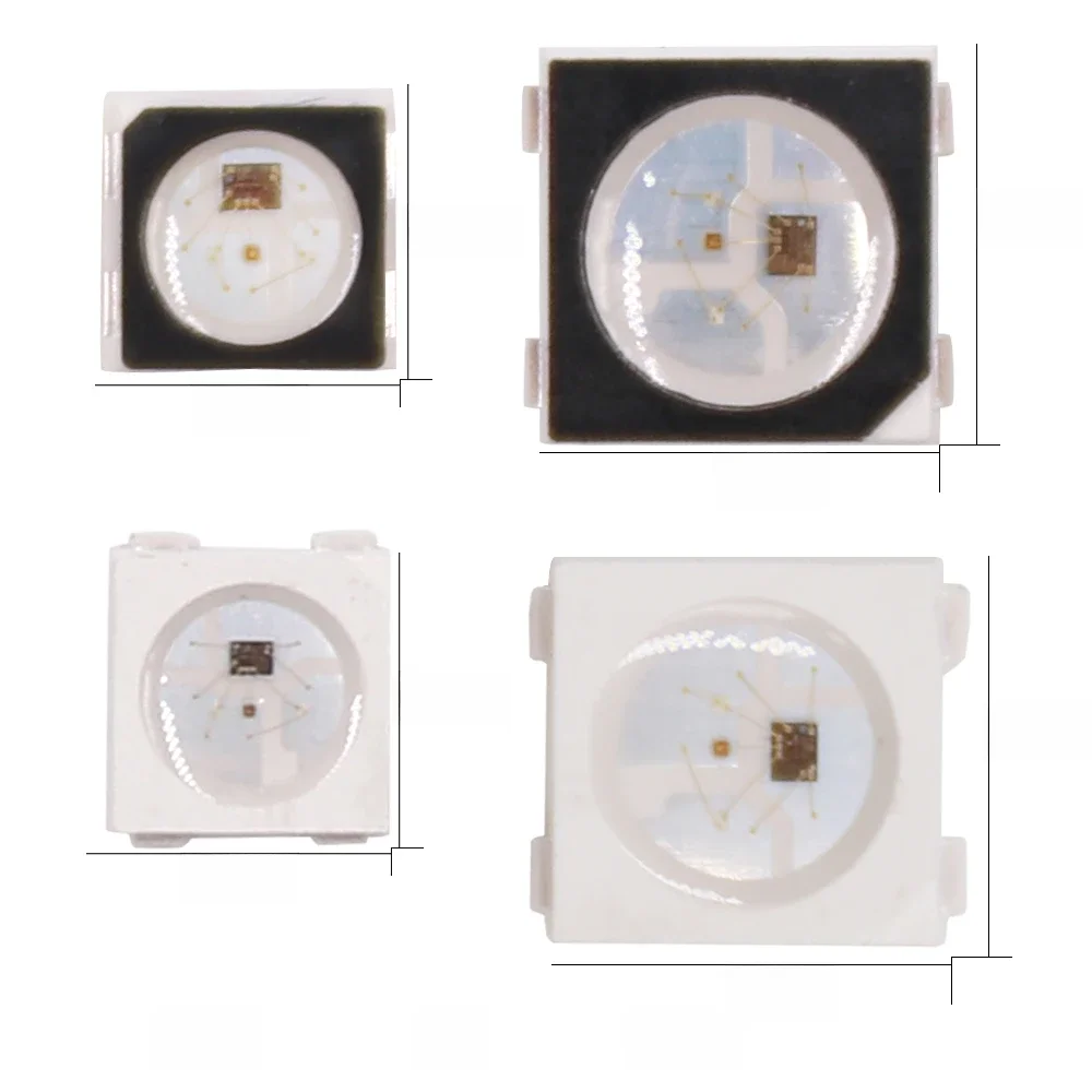 Chip LED piksel adresowalny SK6812 Mini SMD 3535 5050 RGB pełny kolor światła DC 5V LED koralik świetlny biały/czarny PCB 2/1500pcs — zdjęcie 2