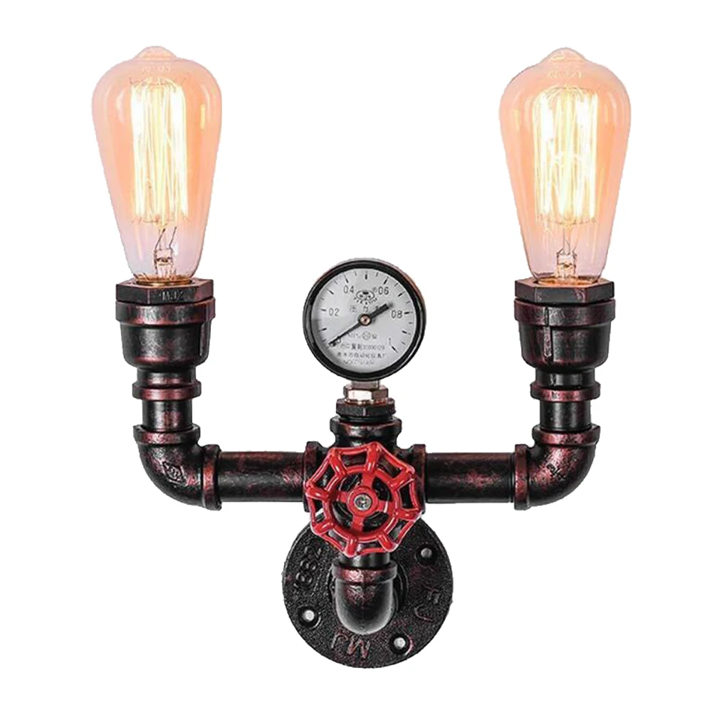 

Industrial Iron Wall Light Water Pipe Retro Loft Wall Lamp Vintage E27 LED Sconce Lights Lighting Fixture Lustres Luz Home Decor