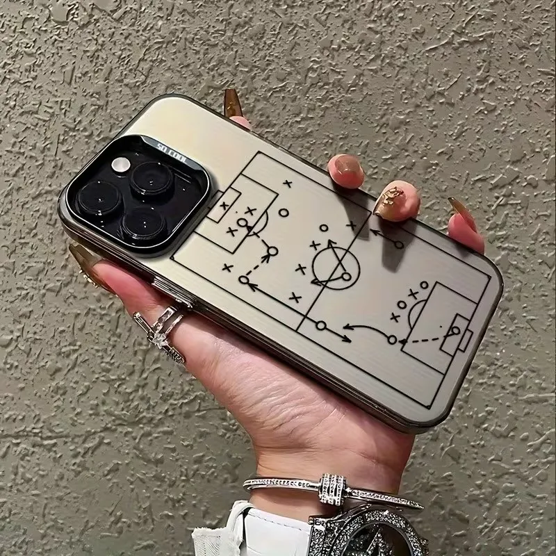 Football Tactical Board Design Shockproof Phone Case For iPhone 17 16 15 14 13 12 11 Pro Xs Max Plus Air Mini XR X 17e 16e Cover view 5