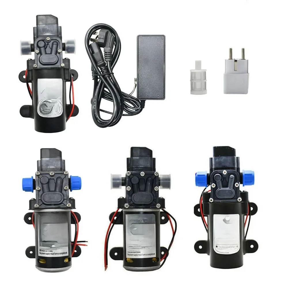 Micro pompe à eau à membrane DC 12V 60W 80W 100W, pour lavage de voiture, Irrigation de jardin, pompe de surpression auto-amorçante avec filetage 18mm 1/2