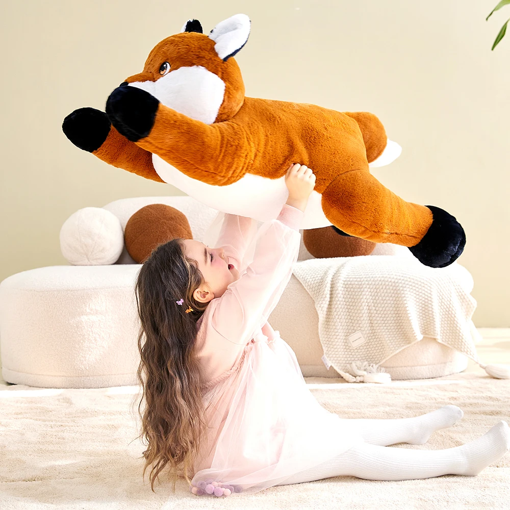 IKASA Giant Fox knuffeldier knuffel, 30" groot groot zacht speelgoed voor kinderen meisjes jongens vriendin kinderen