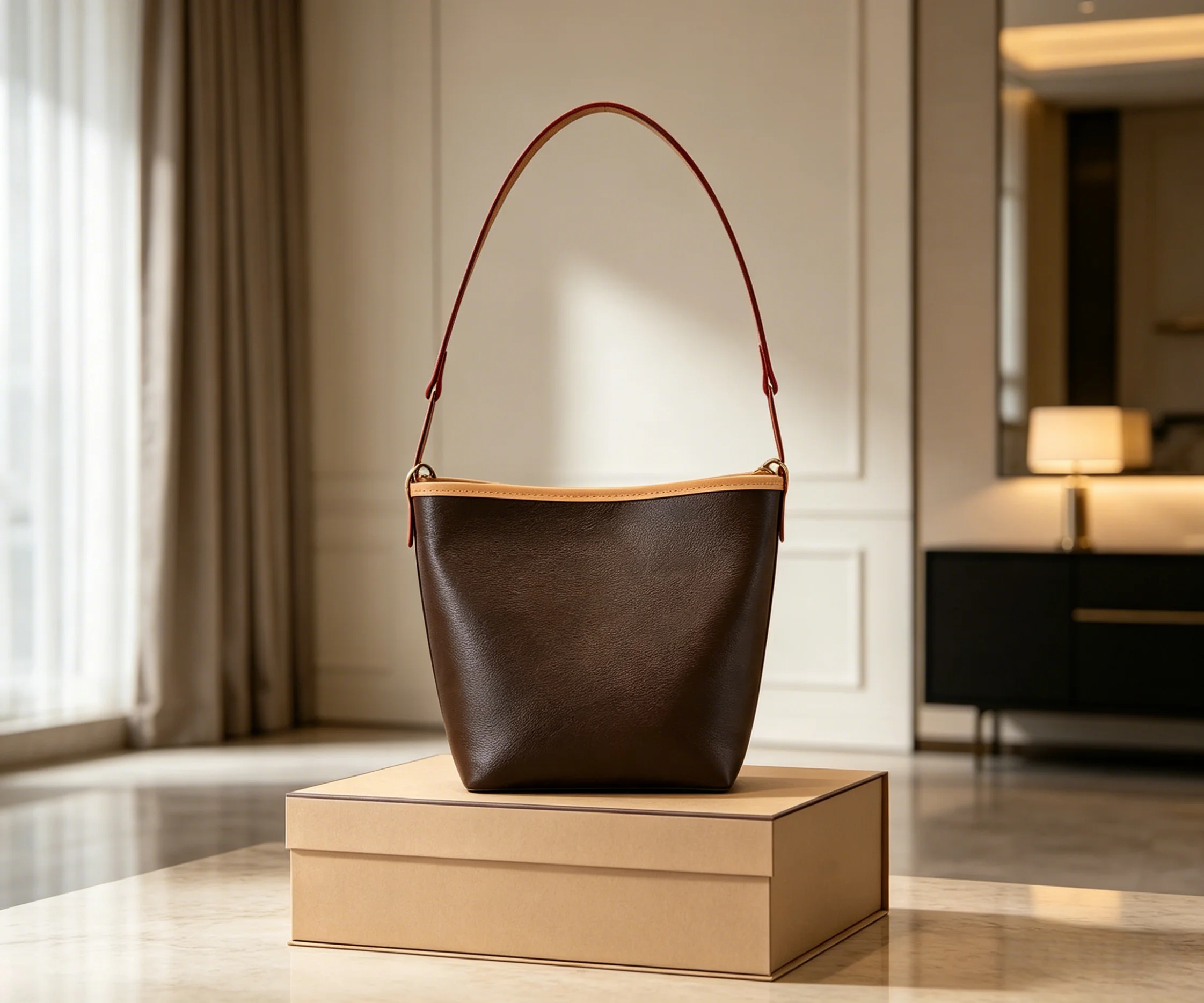 

2026 New Women's Bucket Bag, Adjustable Shoulder Strap Casual Purse 17X20cm ZX2626