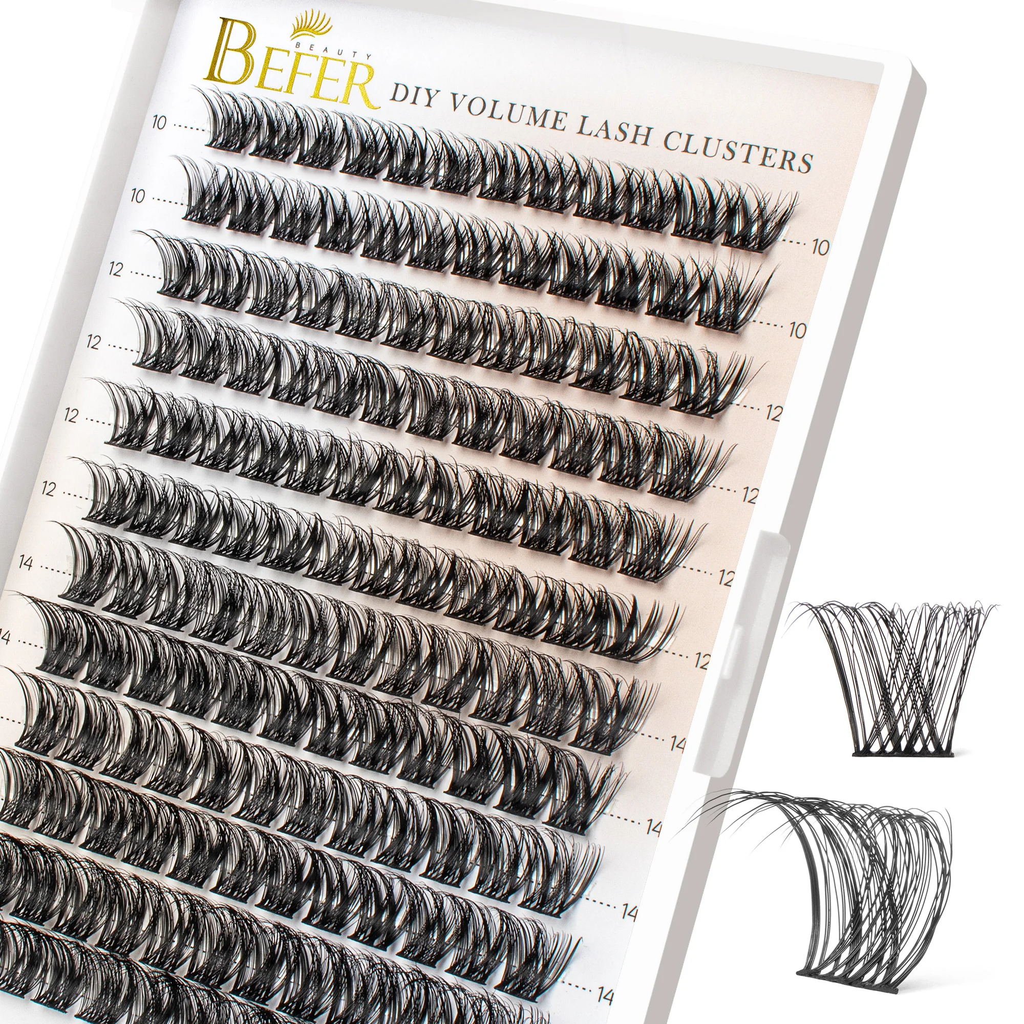 Befer DIY Wimpern-Cluster Flauschige Künstliche Wimpern D-Curl Volumen-Cluster Wimpernverlängerung Weiche Einzelwimpern Lieferant Make-up – Detail 8