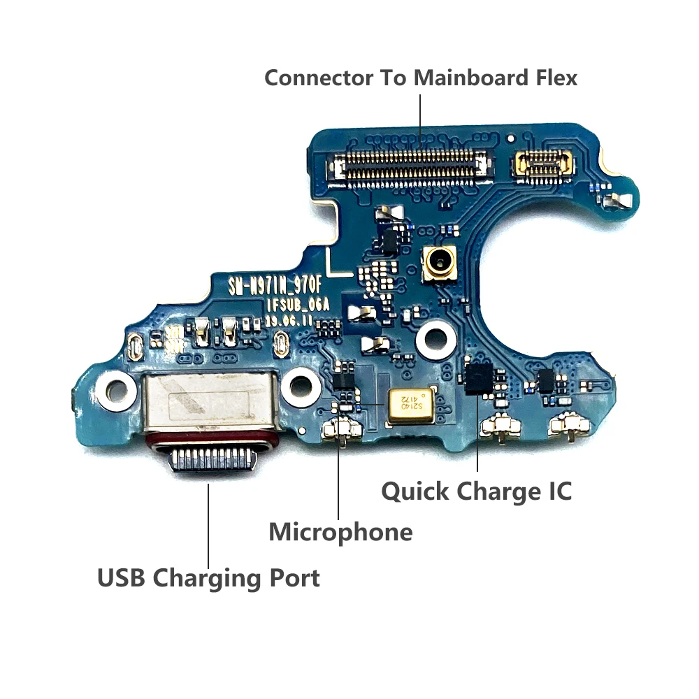 USB Charging Port Charger Board Flex Cable For Samsung Note 20 Ultra Note 8 9 10 Lite Dock Plug Connector With Microphone