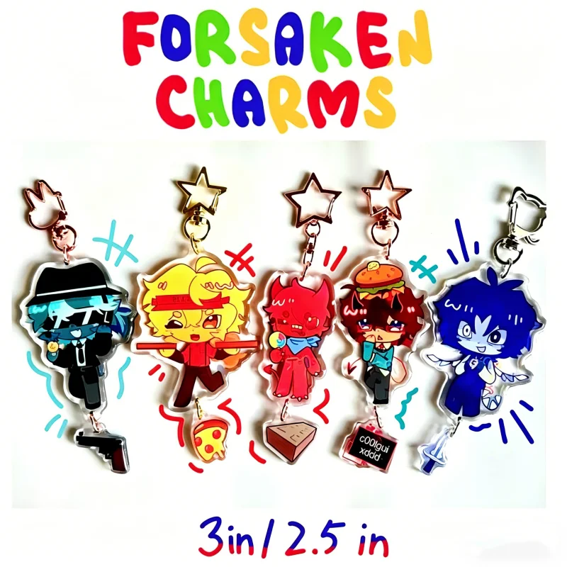 RBLX Forsaken Acrylic Connecting Keychain Charm || Double-Sided Design || Chance, Elliot, Two Time, 1x4, C00lkidd