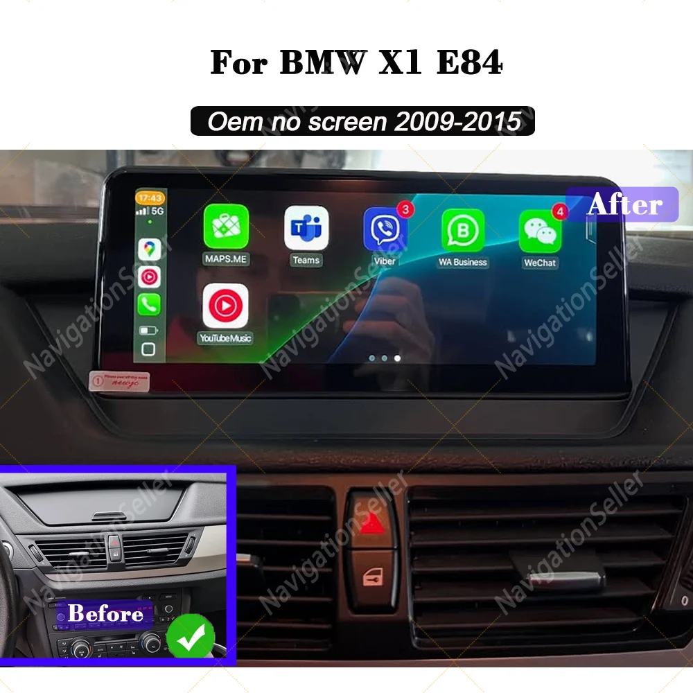 

For BMW X1 E84 2009-2015 Android 15 QLED 10.25 Touch Screen Car Radio Multimedia GPS CarPlay Monitors Player Head Unit Stereo BT