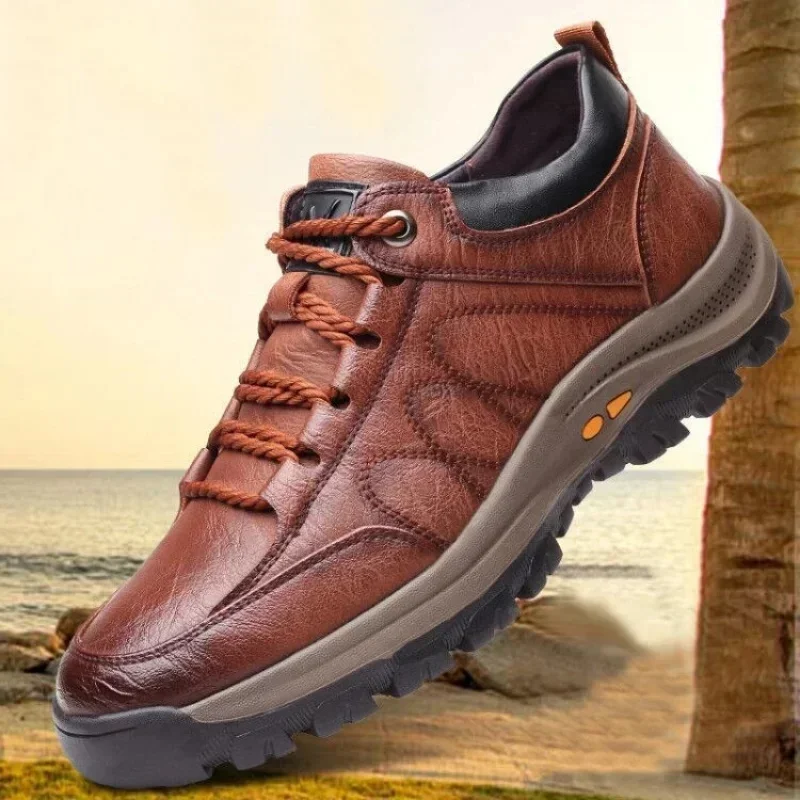 2024 męskie buty Street Trendy Running Non-Slip Outdoor Sznurowane buty turystyczne codzienne buty sportowe Duże trampki męskie — zdjęcie 2
