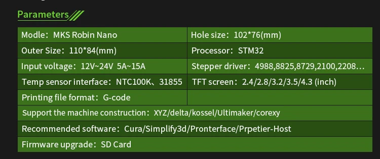 MKS 3D-Drucker-Board STM32 MKS Robin Nano Board V1.2 Hardware Open Source (Unterstützt Marlin2.0) mit 3,5-Zoll-Touchscreen – Detail 3