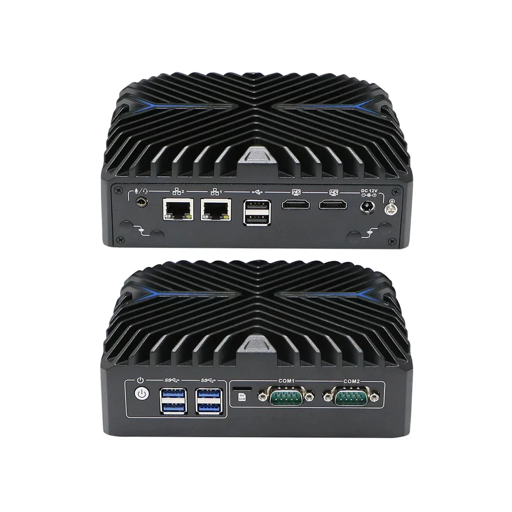 Partaker Intel 12th Core i7 1255U i5 1235U Mini PC senza ventola Dual Lan Dual HD 4K Display 2 x RS232 DDR4 WIFI 4G/5G Mini Computer