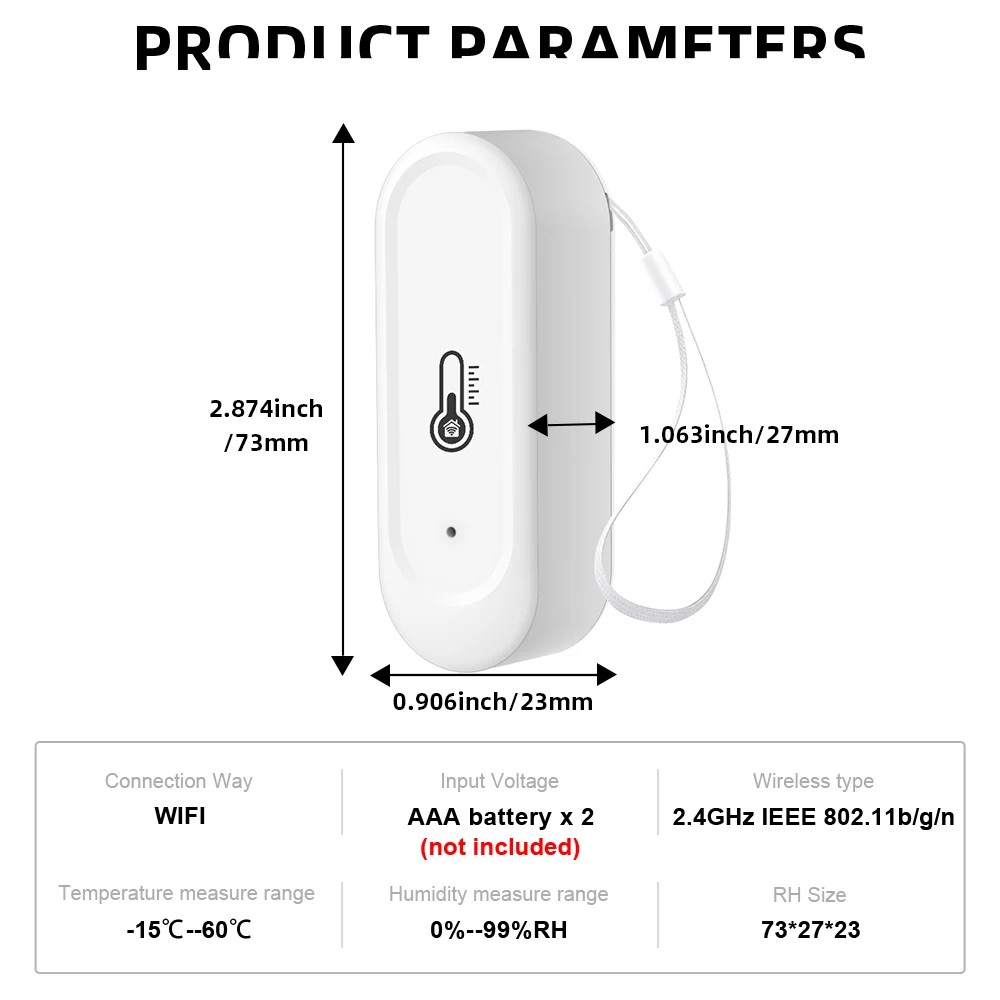 IP65 Tuya Zigbee/WiFi Waterproof Temperature Humidity Sensors Smart Home Outdoor/ Indoor Sensor Support Alexa Googe Assistant view 6
