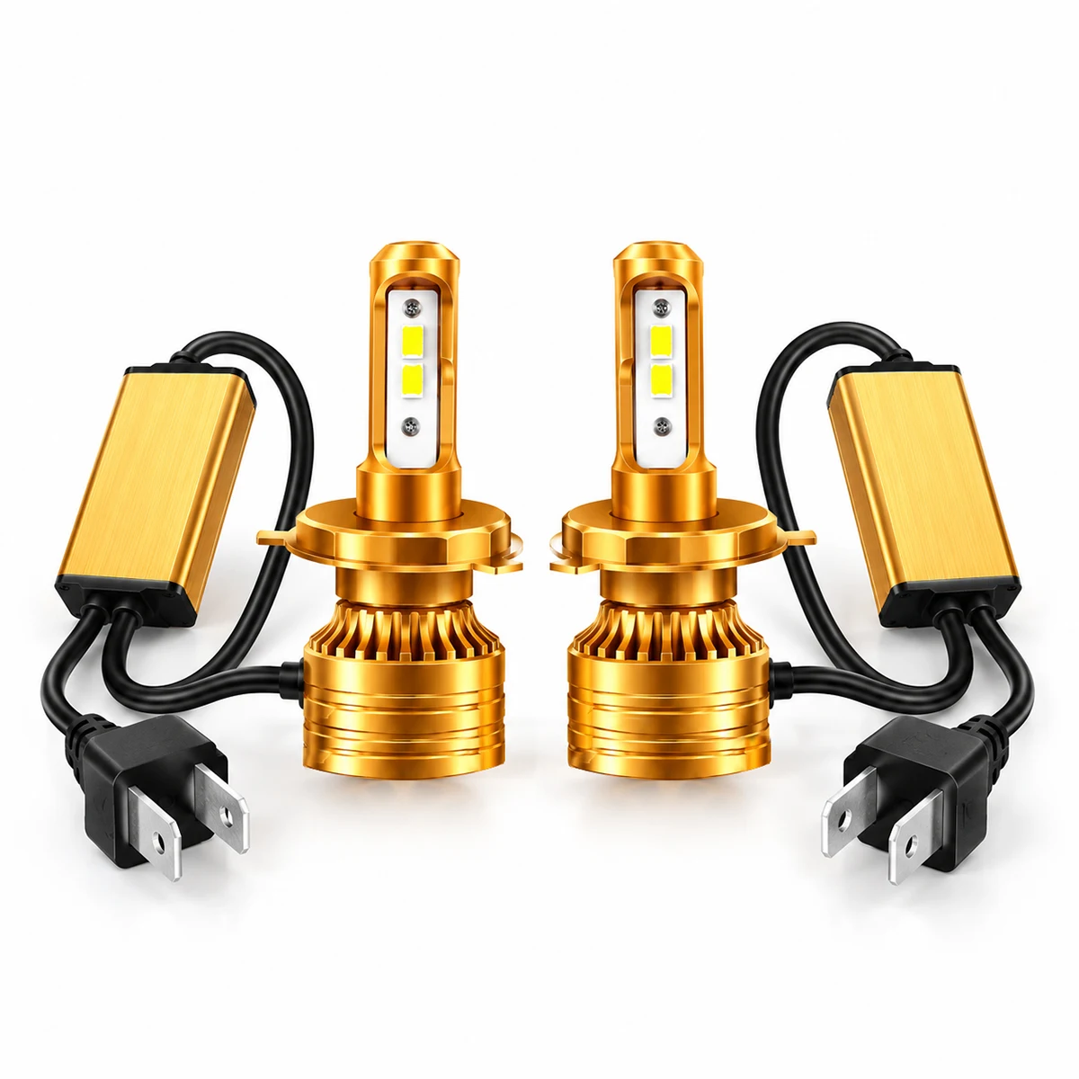 2 stuks 30W H4 LED-koplampen, groot- en dimlicht, aluminium behuizing, externe driver, LED-lampen voor auto's.