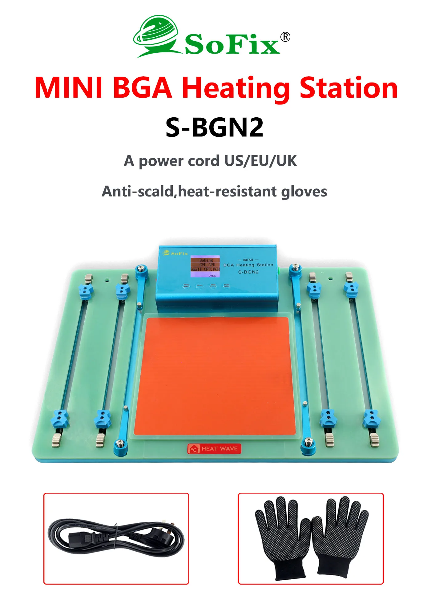 SoFix S-BGN2 Mini BGA Heating Station For Laptop Macbook Pro Motherboard Heating Soldering Fix Repair