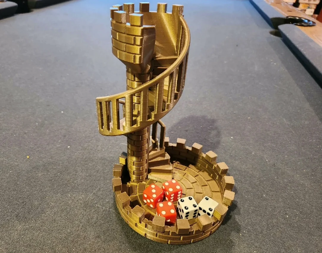 

DND dice tower Twister 3D Printed Dice Tower and Tray Dice Rolling Tower Accessory for Board Games Tabletop Games Dice Rolling